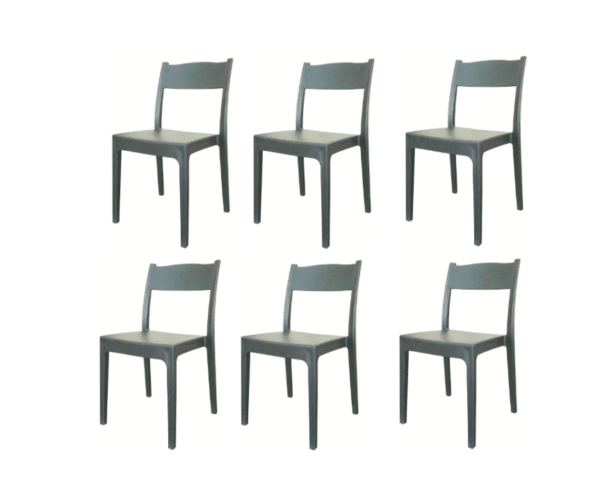 KIT 6 SEDIE POLIPROPILENE BAR RISTORANTE SEDIA INTERNO ESTERNO GIARDINO ANTRACITE