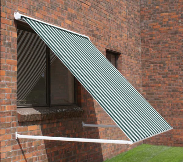 TENDA DA SOLE A CADUTA BALCONE SENZA CASSONETTO 3x2,5 MT VERDE /BIANCO RIGATO BRACCI 4901