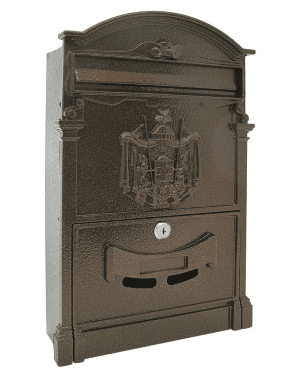 CASSETTA BUCA POSTALE LETTERE POSTA ALLUMINIO CASA ESTERNO 26x9xh41cm BRONZO 596vn