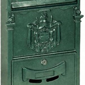 CASSETTA BUCA POSTALE LETTERE POSTA ALLUMINIO CASA ESTERNO 26x9xh41cm VERDE 760vit
