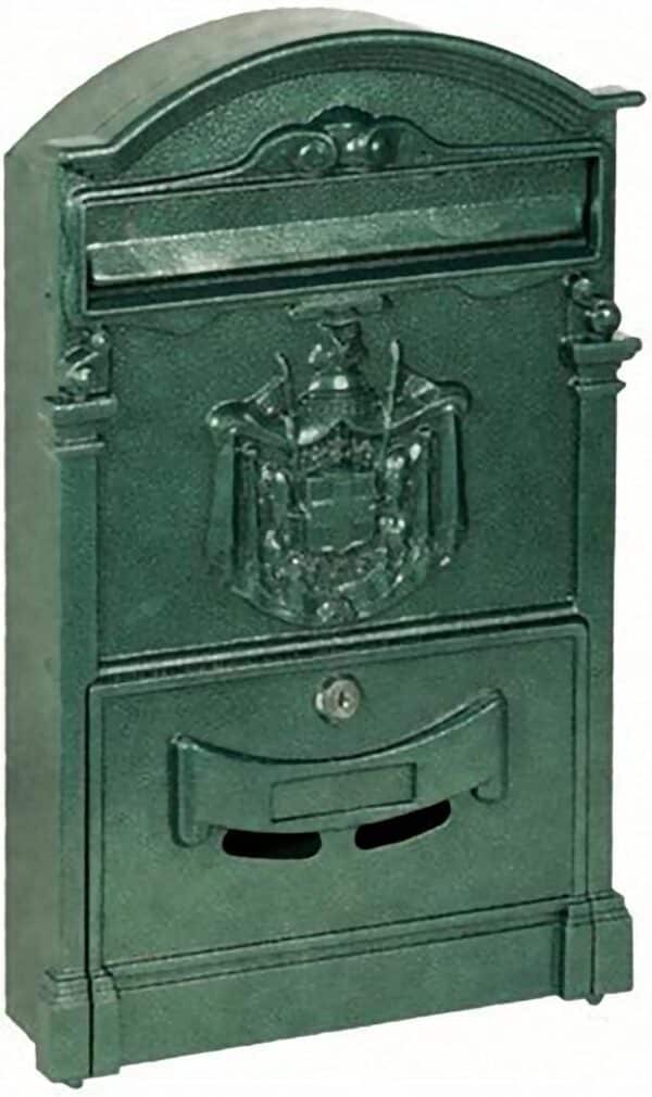 CASSETTA BUCA POSTALE LETTERE POSTA ALLUMINIO CASA ESTERNO 26x9xh41cm VERDE 760vit