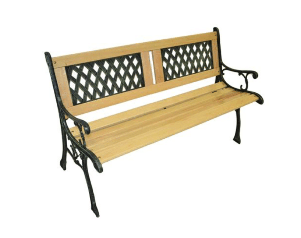 PANCA PANCHINA SEDUTA LEGNO SCHIENALE CM 122x54x73 h GIARDINO ESTERNO 3 POSTI 097