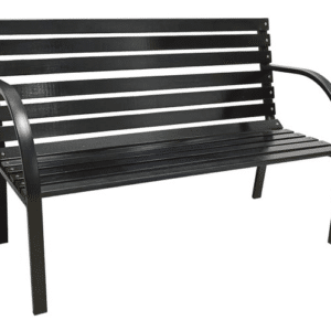 PANCA PANCHINA SEDUTA LEGNO SCHIENALE CM 120x58x83 h GIARDINO ESTERNO 3 POSTI NERO 279