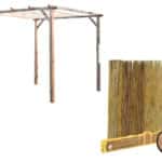 KIT PERGOLA PERGOLATO LEGNO 3X3 MT CON COPERTURA 2 PZ ARELLA CANNETTE BAMBU 719v