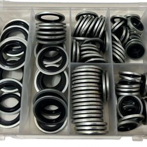 RONDELLE 165PZ GUARNIZIONI METALLO GOMMATO TAPPI TAPPO OLIO MOTORE 10 MISURE 056x