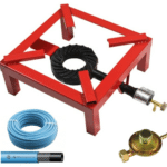 KIT FORNELLONE A GAS IN METALLO 40x40 cm REGOLATORE GPL BOMBOLA TUBO