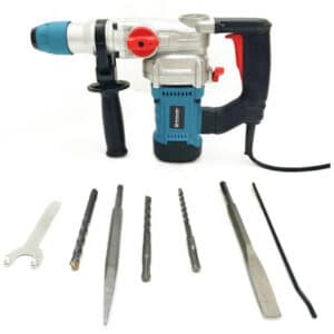 TRAPANO MARTELLO DEMOLITORE TASSELLATORE ELETTRICO 26mm 1500W PLUS PUNTE 194vt