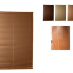 TENDA DA SOLE VENEZIANA 120x160 cm IN PVC DA INTERNI CASA VENEZIANE PARASOLE MARRONE SCURO 066ds