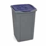 Bidone contenitore pattumiera plastica raccolta differenziata rifiuti grigio blu 50 lt 539du