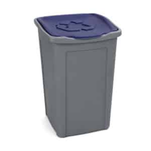 Bidone contenitore pattumiera plastica raccolta differenziata rifiuti grigio blu 50 lt 539du