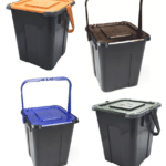 Poker bidoni contenitori pattumiere plastica raccolta differenziata rifiuti 4 colori 20 lt cube 058du