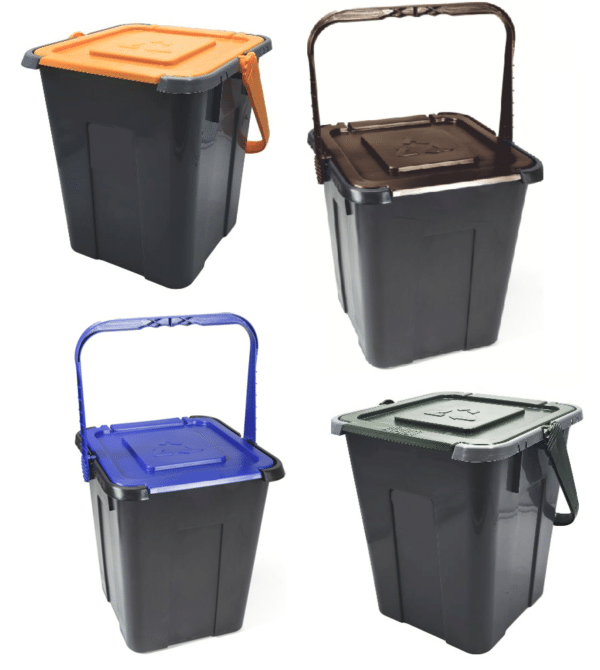 Poker bidoni contenitori pattumiere plastica raccolta differenziata rifiuti 4 colori 20 lt cube 058du