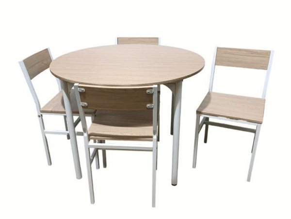 SET TAVOLO TONDO ROTONDO Ø 100 cm SEDIE GIARDINO IN LEGNO MDF ROVERE 248ds