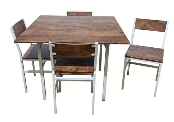 SET TAVOLO QUADRATO 100 cm SEDIE GIARDINO IN LEGNO MDF MARRONE 781ds