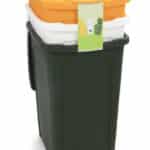 Tris bidoni pattumiera pattumiere plastica raccolta differenziata rifiuti giallo bianco verde 637du