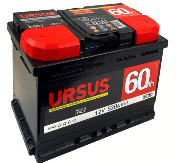 Batteria auto veicoli scuotiolive abbacchiatore 60a ah 12v polo positivo destro ur