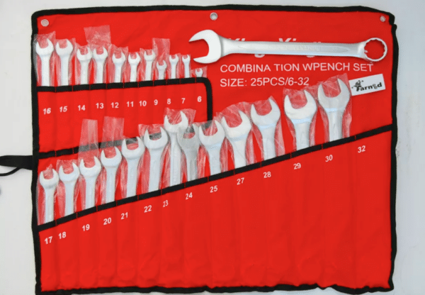 SERIE CHIAVI COMBINATE 25 pz DA 6 a 32 CROME VANADIUM ACCIAIO FISSA E STELLA AR