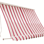 Tenda da sole a caduta braccetti balcone cassone 3x2,5 mt bordeaux crema rigato 5400
