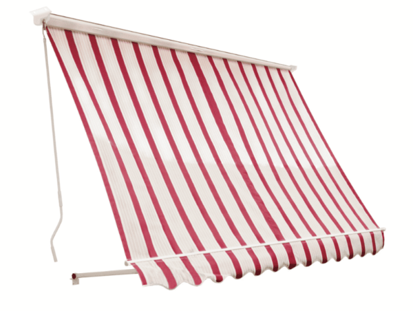 Tenda da sole a caduta braccetti balcone cassone 3x2,5 mt bordeaux crema rigato 5400