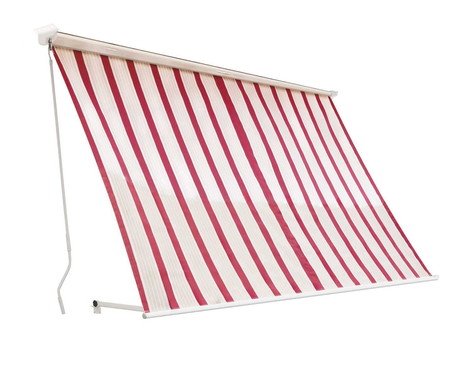 TENDA A CADUTA COSSONATA ECO - SENZA MANTOVANA Tenda da sole a caduta braccetti balcone cassone 3x2,5 mt bordeaux crema rigato 5400 - immagine 1