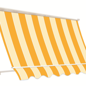Tenda da sole a caduta braccetti balcone cassone 3x2,5 mt giallo bianco rigato 5402