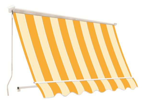 Tenda da sole a caduta braccetti balcone cassone 3x2,5 mt giallo bianco rigato 5402