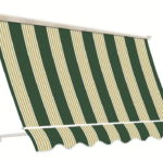 Tenda da sole a caduta braccetti balcone cassone 3x2,5 mt verde bianco rigato 5401
