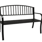Panca panchina ferro seduta schienale cm 125x53x82 h giardino esterno 3 posti nero 309ds