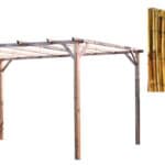 Kit pergola pergolato legno 3x4 mt copertura arella cannette bambu 3x5 898cin