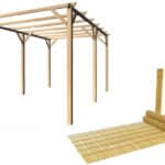Kit pergola pergolato legno 3x5 mt copertura 2 pz arella mezza canna bambù 71926be