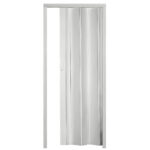 Porta a soffietto scomparsa pvc effetto legno bianco venato rilievo chiusura magnetica casa maniglia cm 215x84  2712