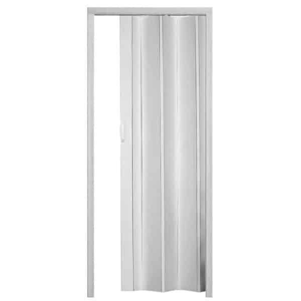 Porta a soffietto scomparsa pvc effetto legno bianco venato rilievo chiusura magnetica casa maniglia cm 215x84  2712