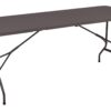 Tavolino tavolo pieghevole resina metallo campeggio sagre fiere marrone 180x70x74 cm 505ve