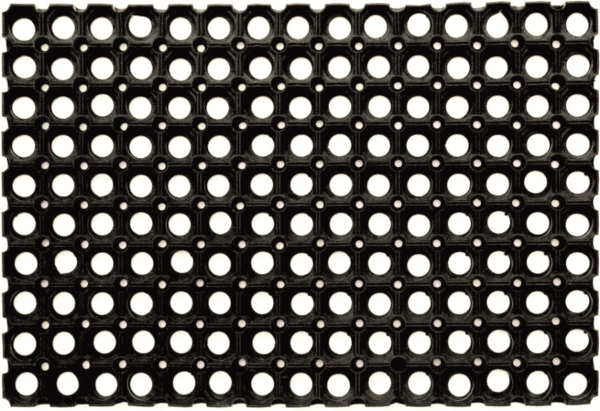 Tappeto in gomma zerbino antiscivolo copripavimento forellato griglia nero cm 40x60 950df