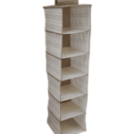 Appendino appendiabiti salvaspazio organizer in tessuto 6 posti armadio cm30x30x120 h beige 789ds