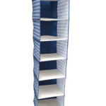 Appendino appendiabiti salvaspazio organizer in tessuto 6 posti armadio cm30x30x120 h blu 789ds