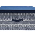 Contenitore scatola salvaspazio armadio abiti biancheria per cambio stagione cm 40x50x25 blu 666ds