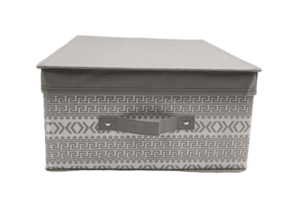 Contenitore scatola salvaspazio armadio abiti biancheria per cambio stagione cm 60x50x30 grigio 659ds