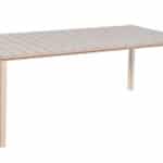 TAVOLO RETTANGOLARE RESINA ESTERNO GIARDINO EFFETTO LEGNO BEIGE 156x78x74h 420v