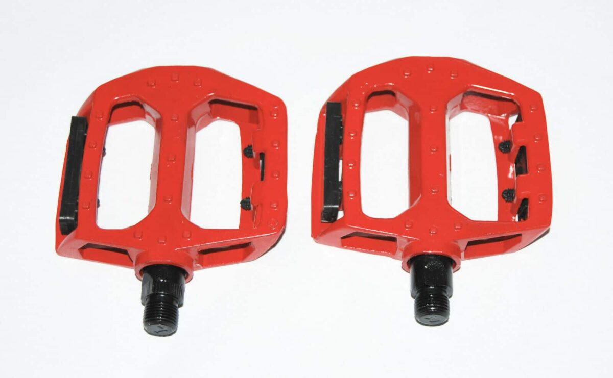 COPPIA PEDALI ANTISCIVOLO MOUNTAIN BIKE BICI BICICLETTA MTB RIFRANGENTI ROSSI WS - immagine 3