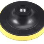 Platorello gomma levigatura lucidatura 5" 125mm velcro strappo disco abrasivo nero