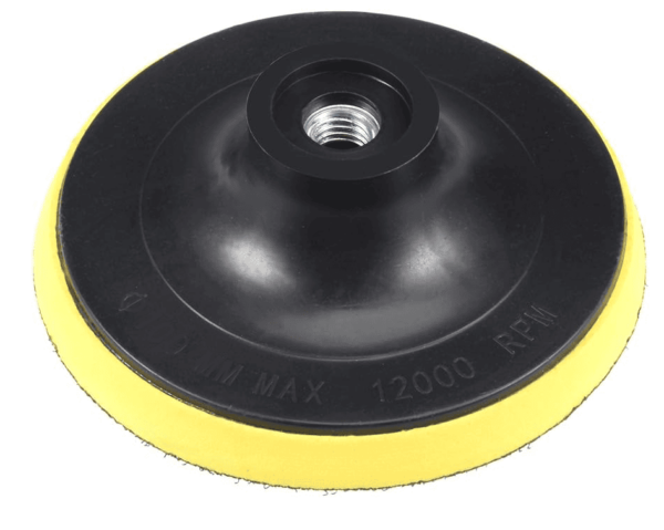 Platorello gomma levigatura lucidatura 7" 180mm velcro strappo disco abrasivo M14 nero
