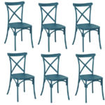 Kit 6 sedie polipropilene sedia cucina bar ristorante interno esterno cross verde petrolio