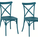 Kit 2 sedie polipropilene cucina bar ristorante sedia interno esterno cross verde petrolio