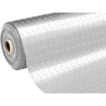 Tappeto gomma antiscivolo tavolo copripavimento bullonato passatoia bolle furgoni pvc cm 100h grigio chiaro 5 mt