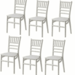 Kit 6 sedie polipropilene cucina bar ristorante sedia interno esterno bianco wedding 566v
