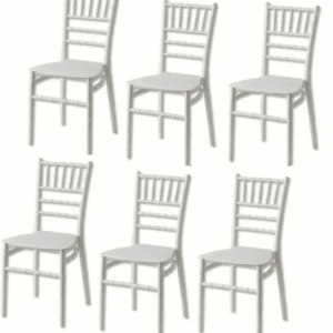 Kit 6 sedie polipropilene cucina bar ristorante sedia interno esterno bianco wedding 566v