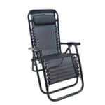 Sdraio pieghevole sedia poltrona campeggio mare giardino metallo nero 668ds