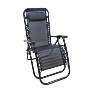 Sdraio pieghevole sedia poltrona campeggio mare giardino metallo nero 668ds