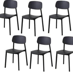 Kit 6 sedie polipropilene cucina bar ristorante sedia interno esterno sedie nero 726v